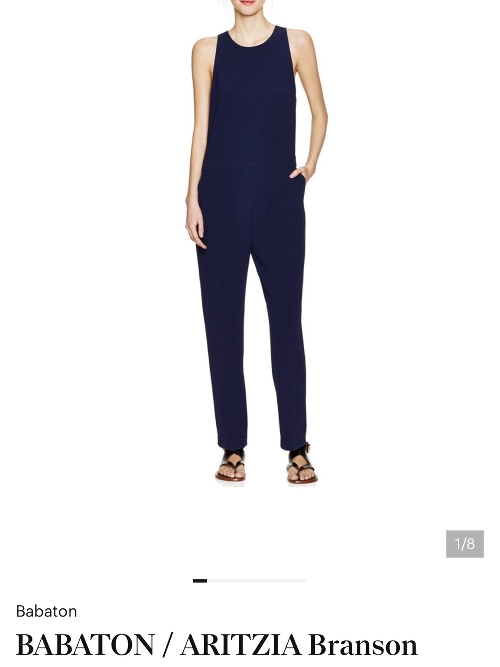 Babaton Navy Sleeveless Branson Jumpsuit